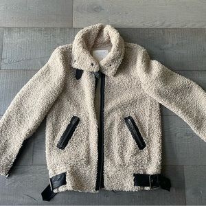 Oversized Faux shearling-lined jacket